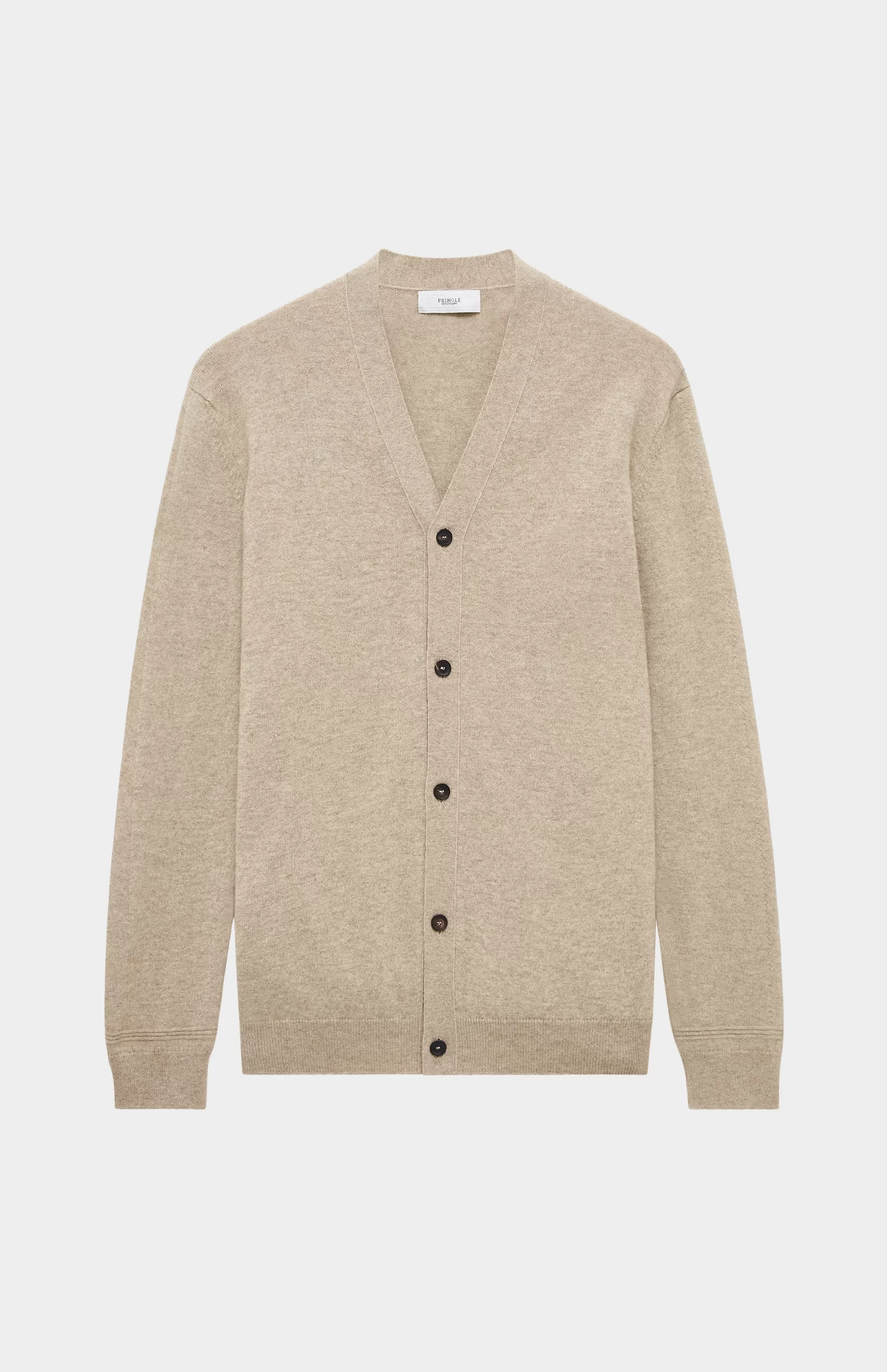 Best Sale V Neck Cashmere Cardigan In Dark Natural Men Made in Scotland