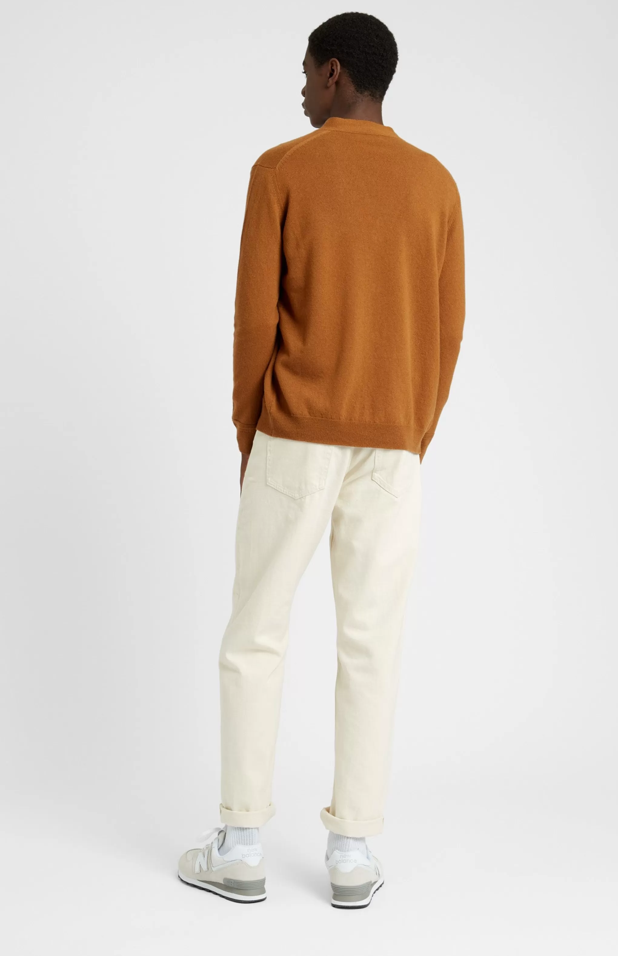 Clearance V Neck Cashmere Cardigan In Vicuna Men V Neck Knits