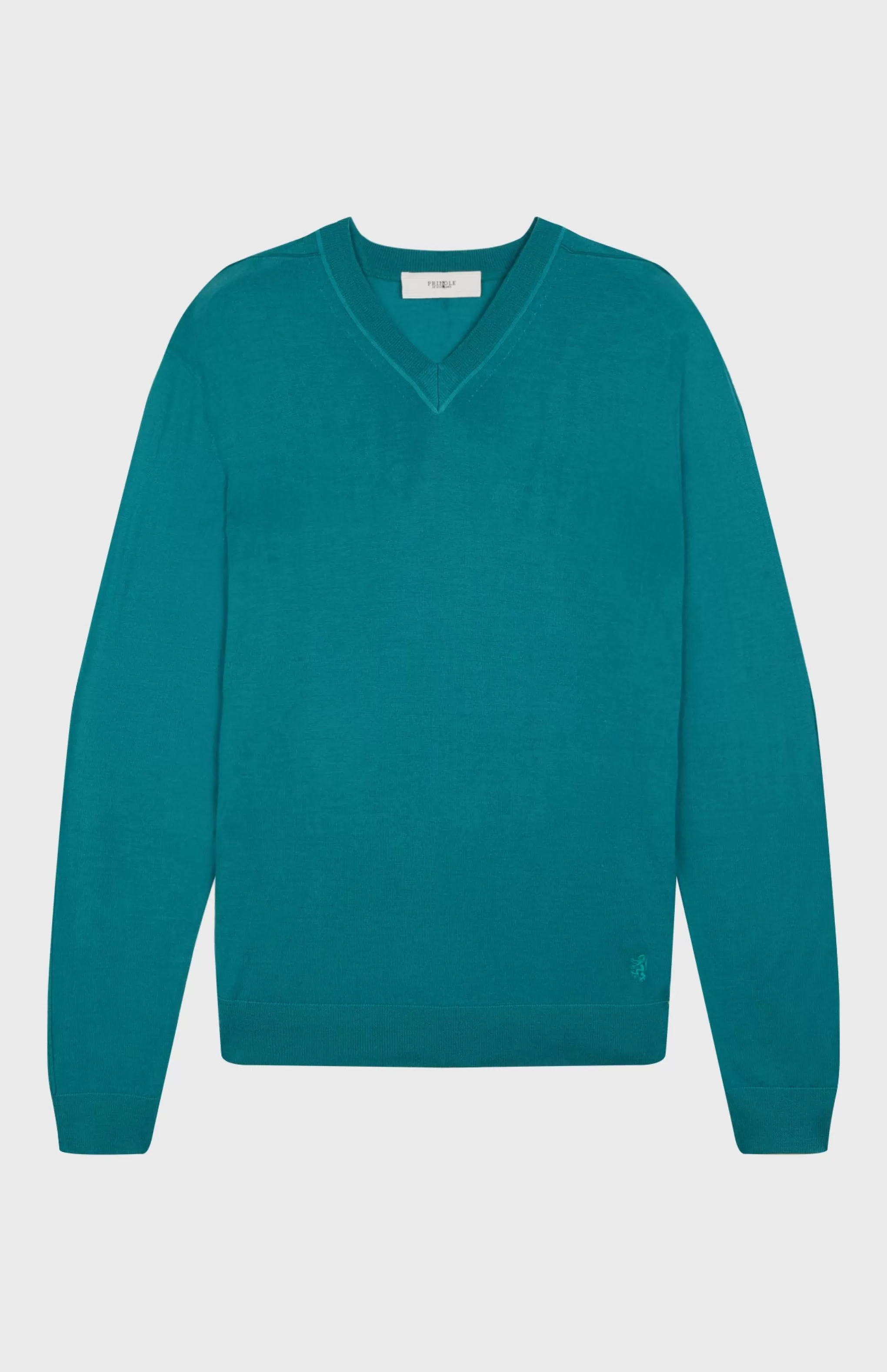 Clearance V Neck Merino Wool Jumper In Jade Men V Neck Knits