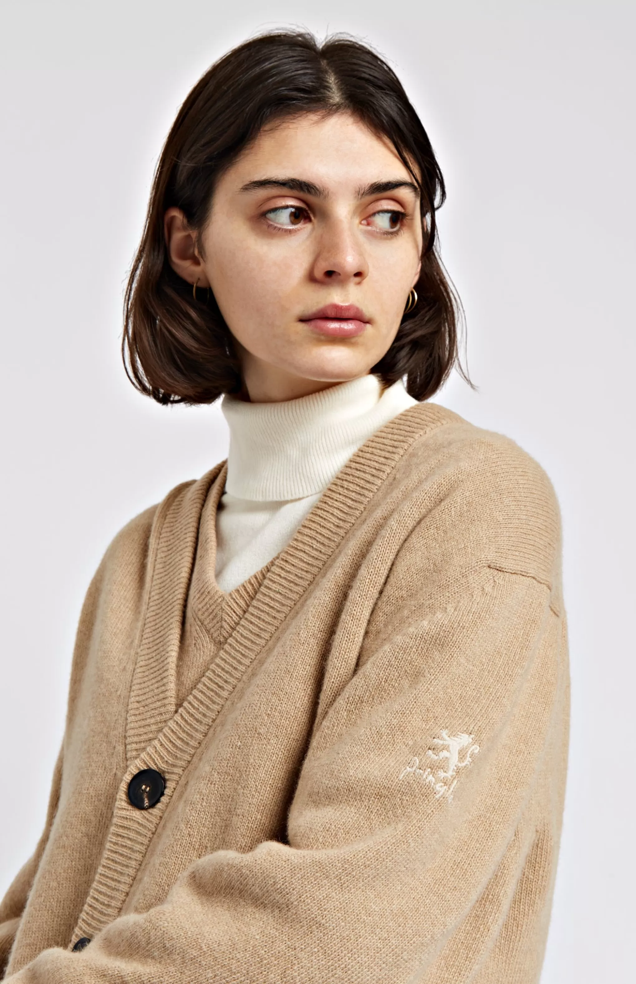 Flash Sale Women's Archive Lambswool Blend Cardigan In Camel Men/Women Medium Weight Knits
