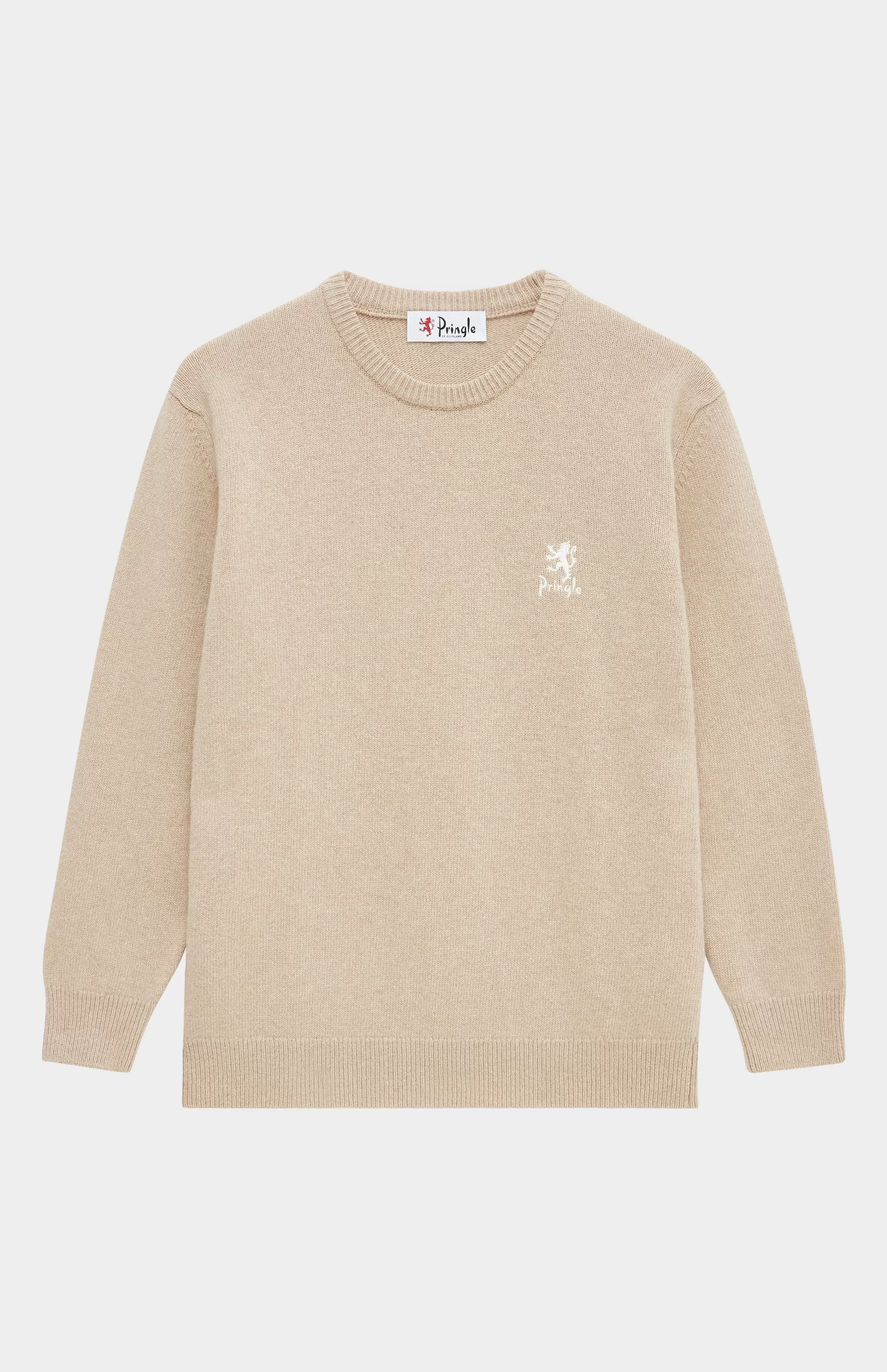 Best Sale Women's Archive Round Neck Lambswool Blend Jumper In Camel Men/Women Medium Weight Knits