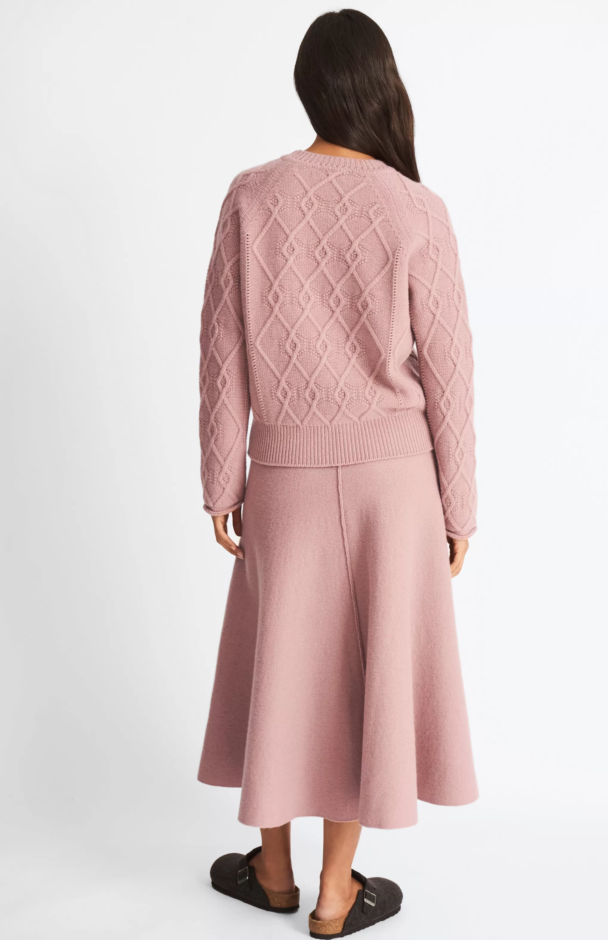 Store Women's Cashmere Blend Midi Skirt In Dusty Pink Men/Women Best Sellers