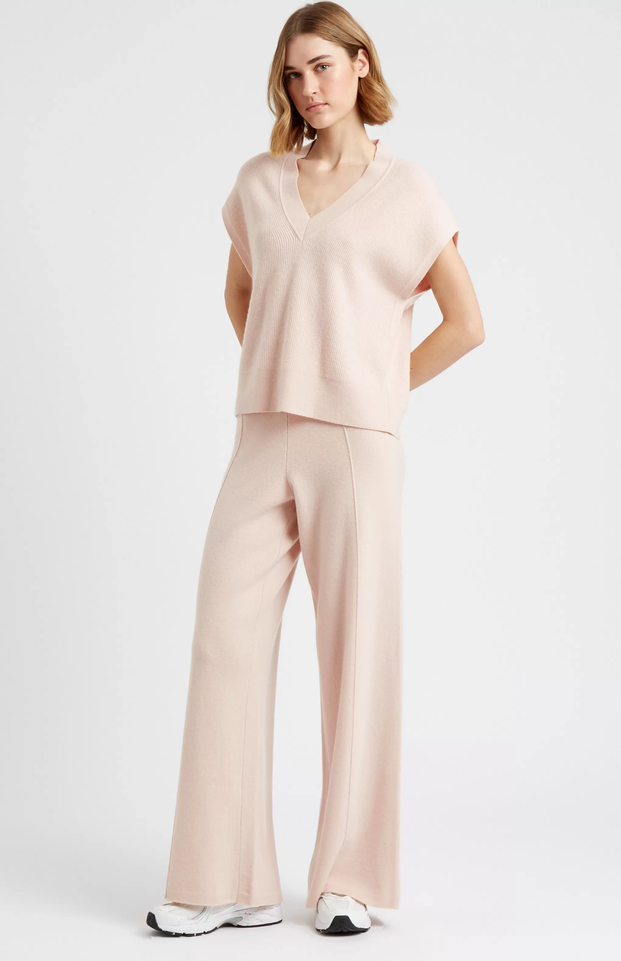 Store Women's Cashmere Blend Trousers In Pink Champagne Men/Women Lambswool