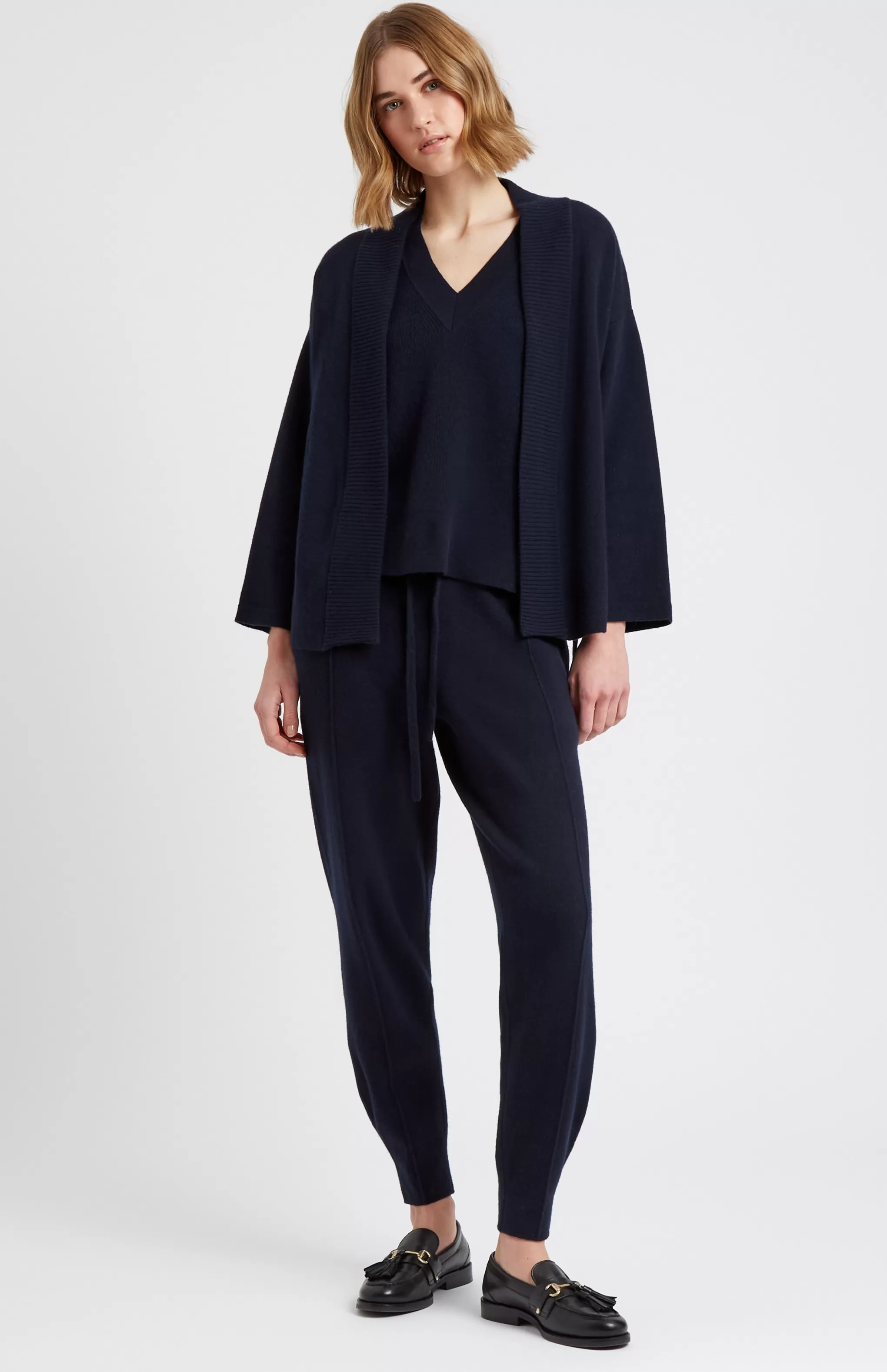 Online Women's Cashmere Blend Wrap Cardigan In Indigo Men/Women Loungewear