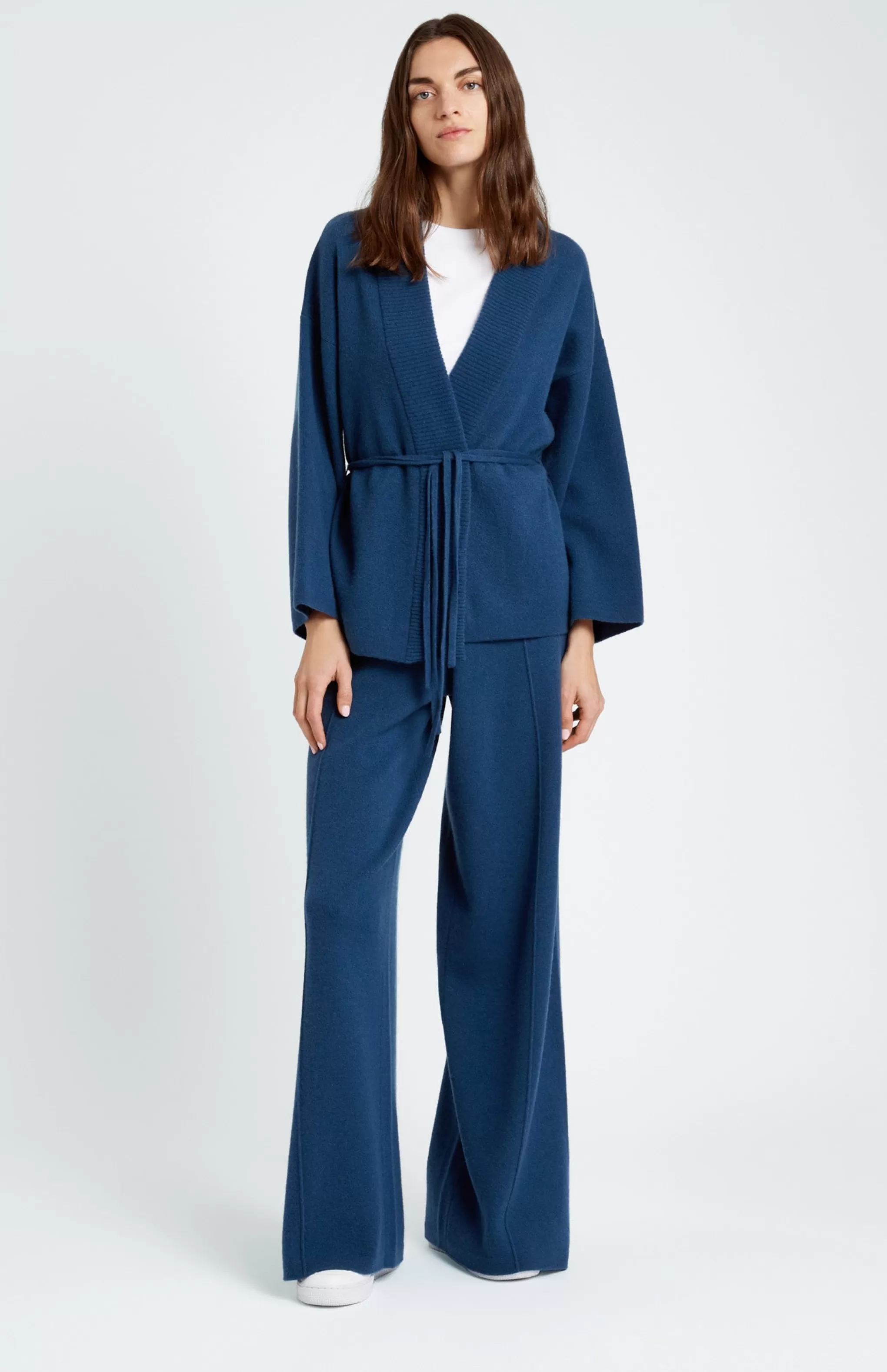 Best Sale Women's Cashmere Blend Wrap Cardigan In Night Sky Men/Women Lambswool