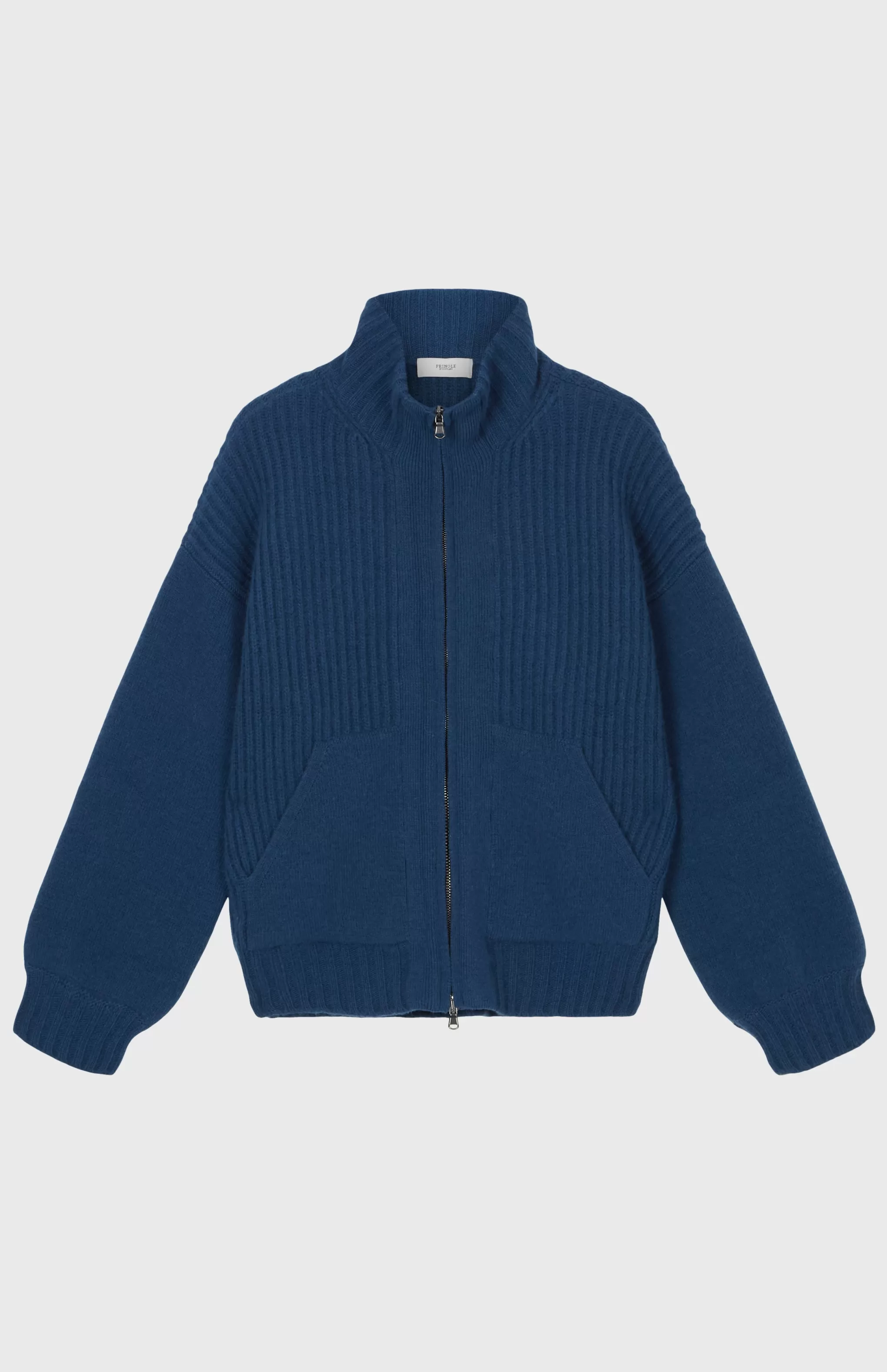 Best Sale Women's Cashmere Blend Zip Thru Jacket In Night Sky Men/Women Lambswool