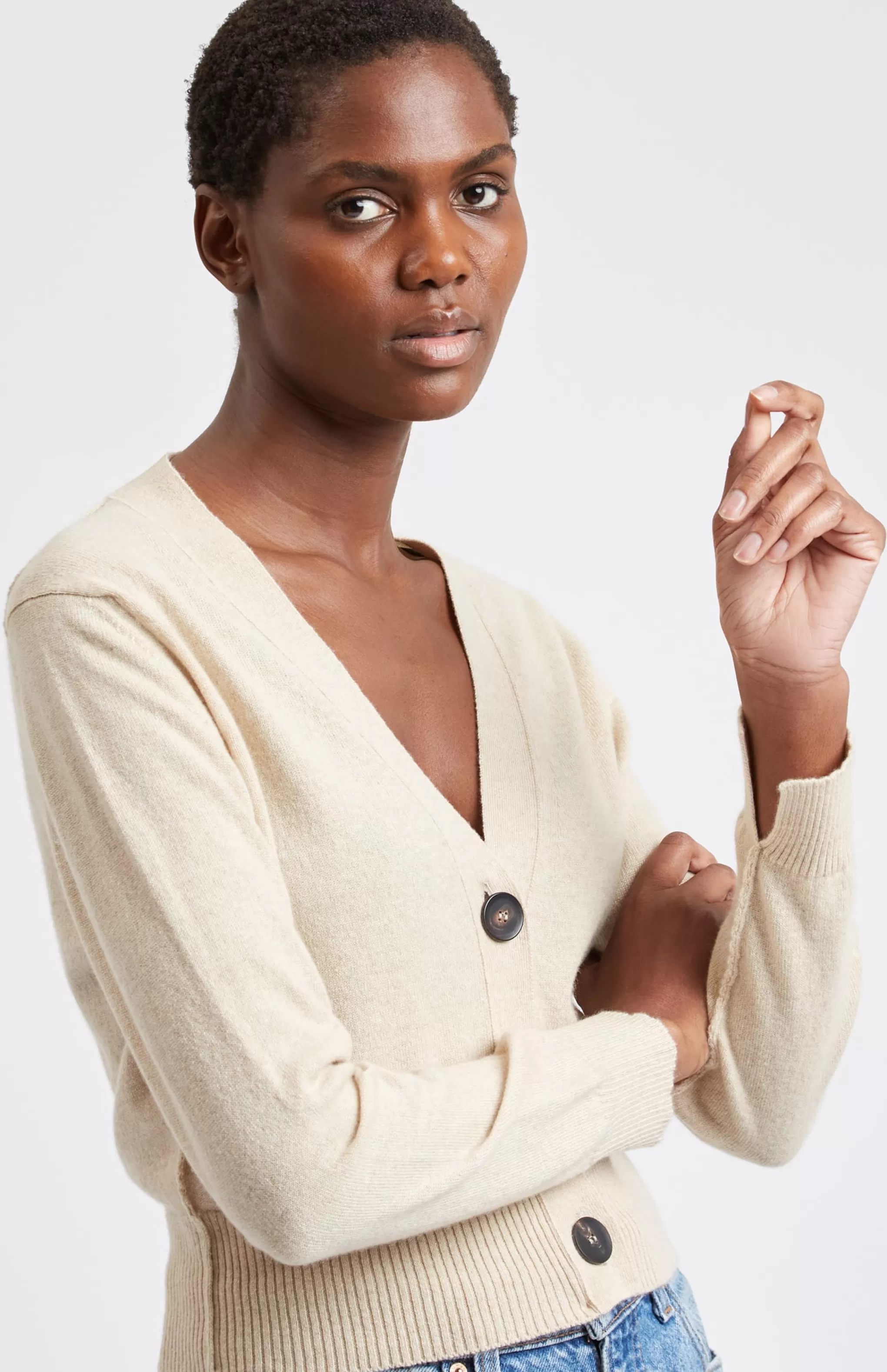 Store Women's Cropped Cashmere Cardigan In Honey Men/Women Cashmere