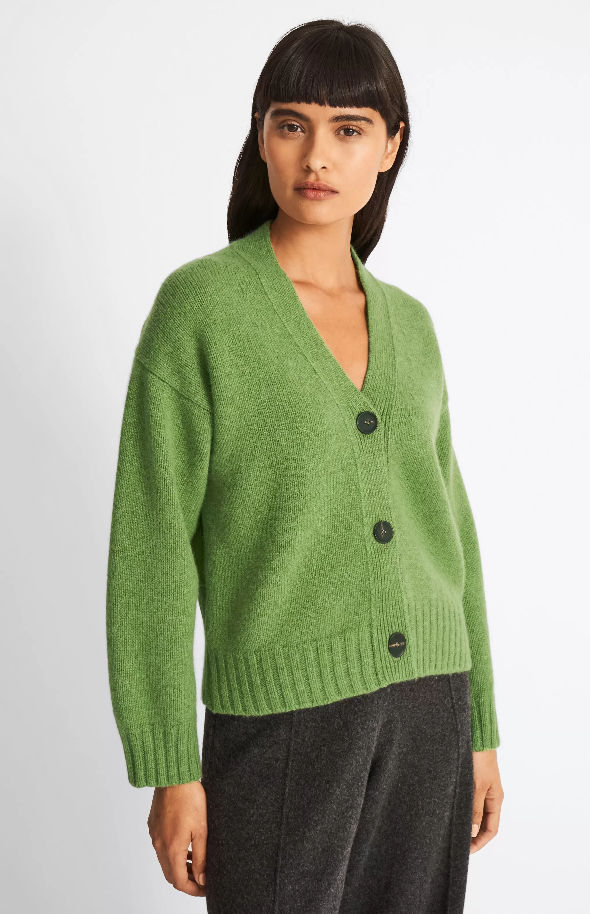 Outlet Women's Cropped Cosy Cashmere Cardigan In Wood Sage Men/Women Cashmere