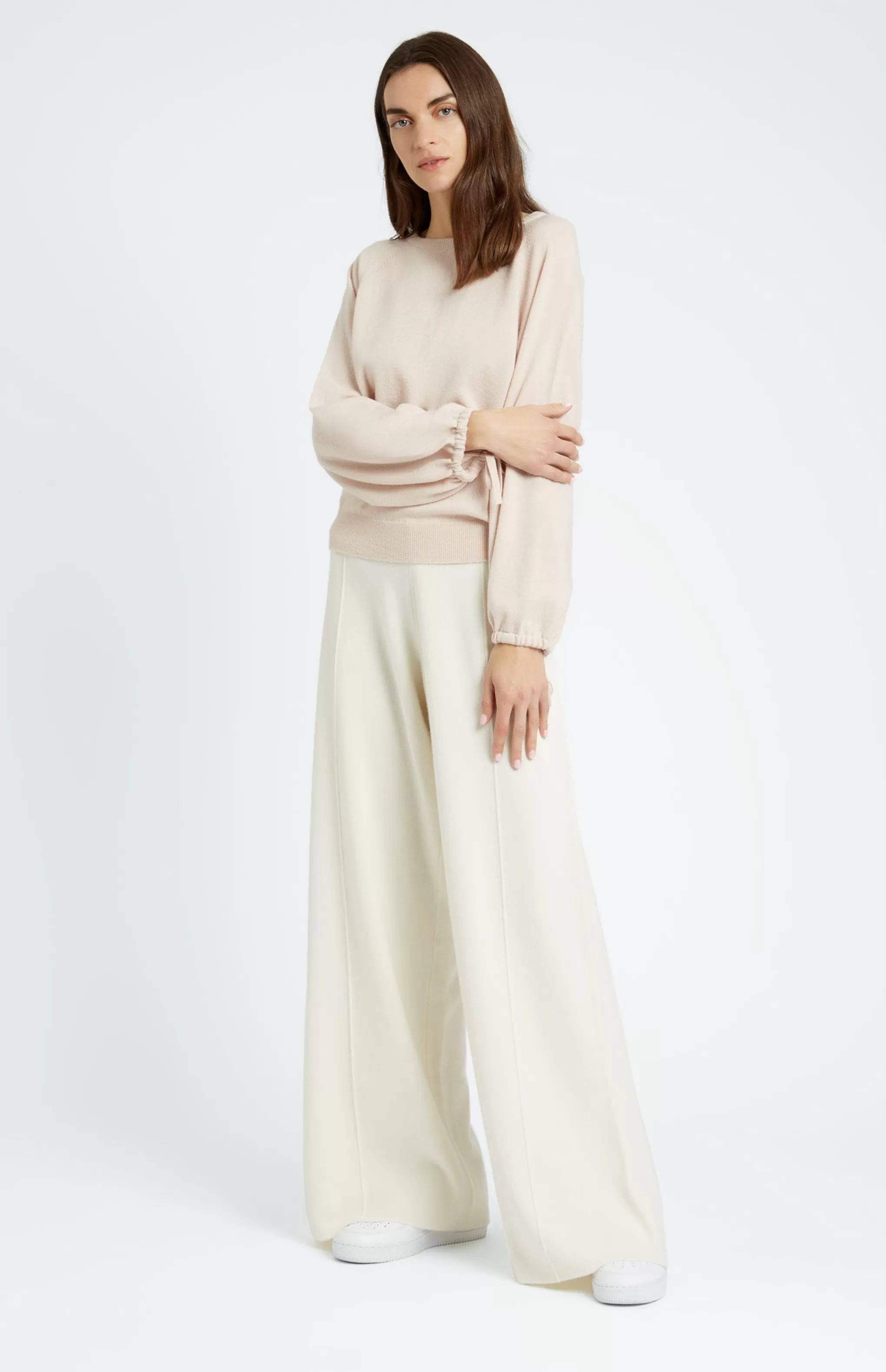 Cheap Women's Lightweight Round Neck Cashmere Jumper In Pastel Pink Men/Women Light Weight Knits