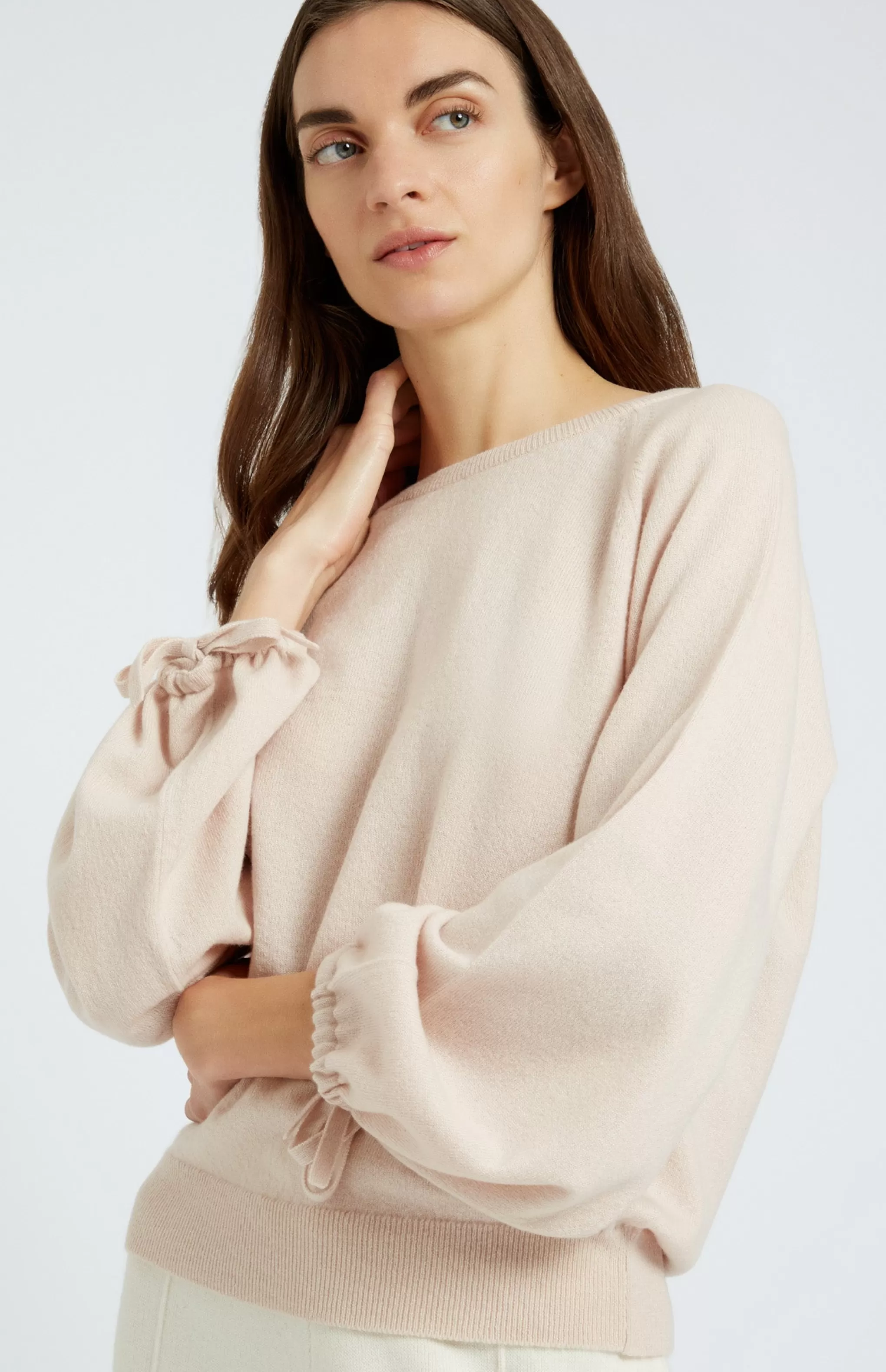 Best Sale Women's Lightweight Round Neck Cashmere Jumper In Pastel Pink Men/Women Best Sellers