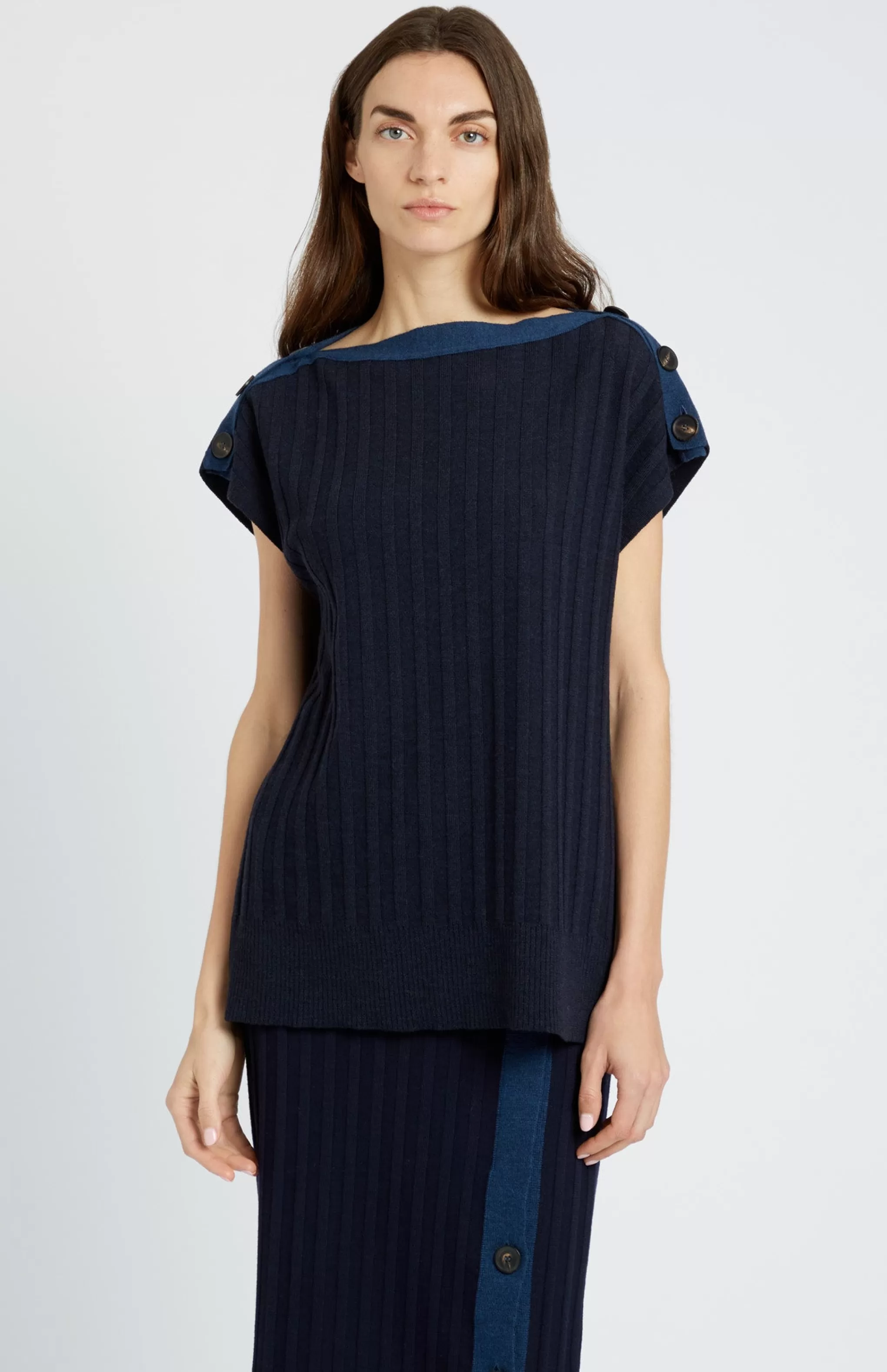 Best Women's Long Ribbed Merino Skirt In Navy Men/Women Skirts