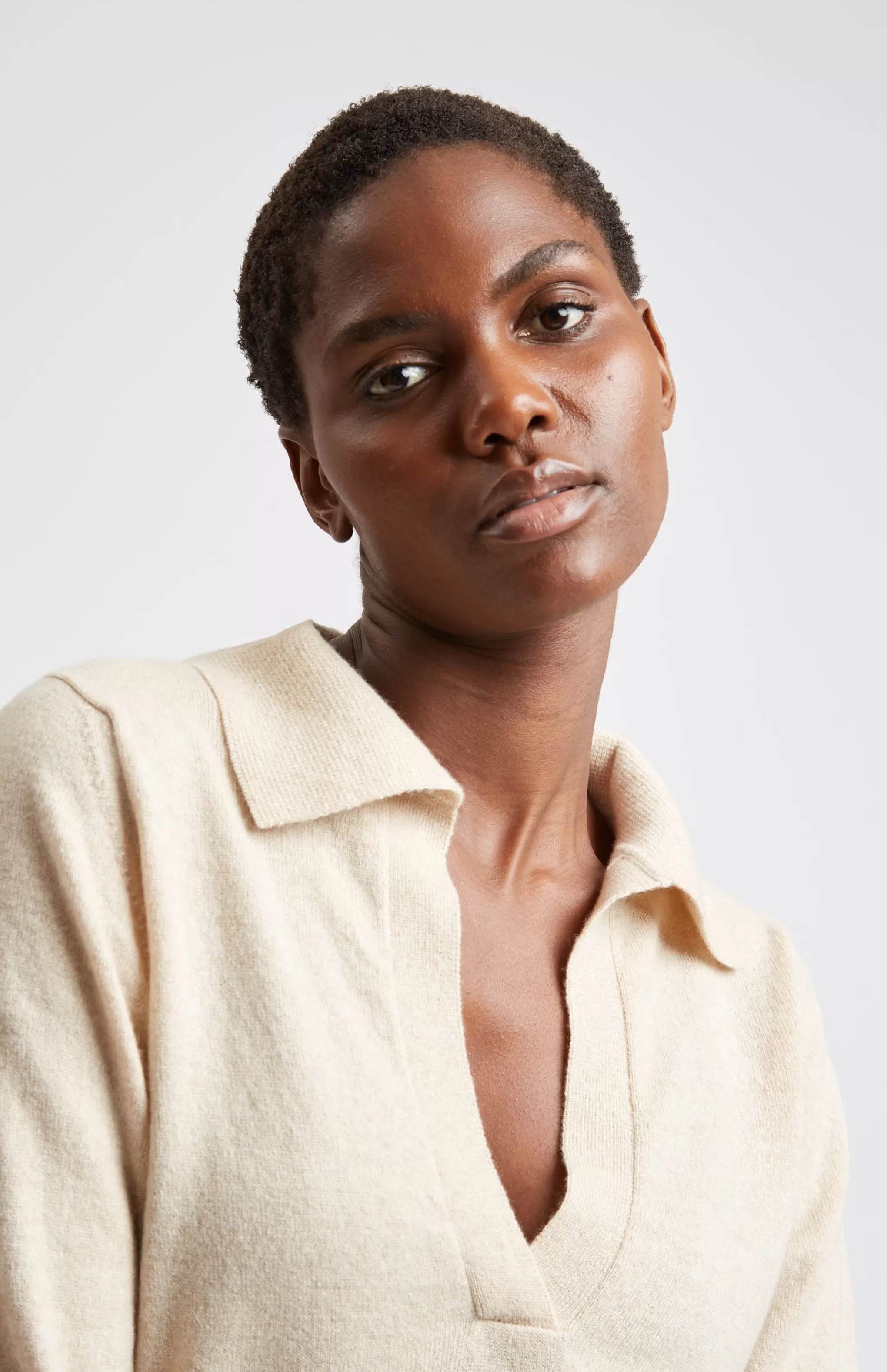 Best Women's Polo-style Cashmere Jumper In Honey Men/Women Medium Weight Knits