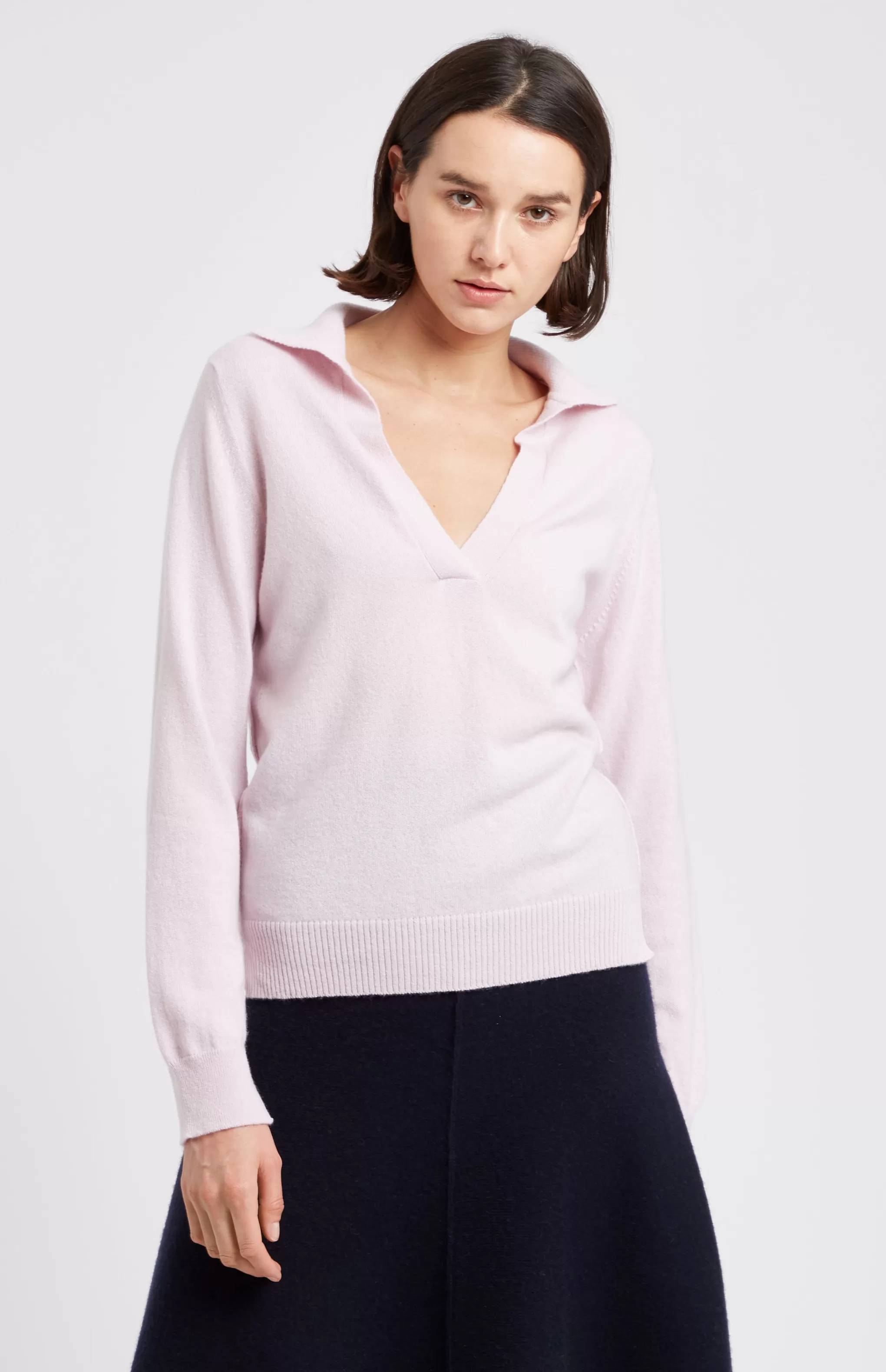 Best Women's Polo-style Cashmere Jumper In Pink Men/Women Made in Scotland