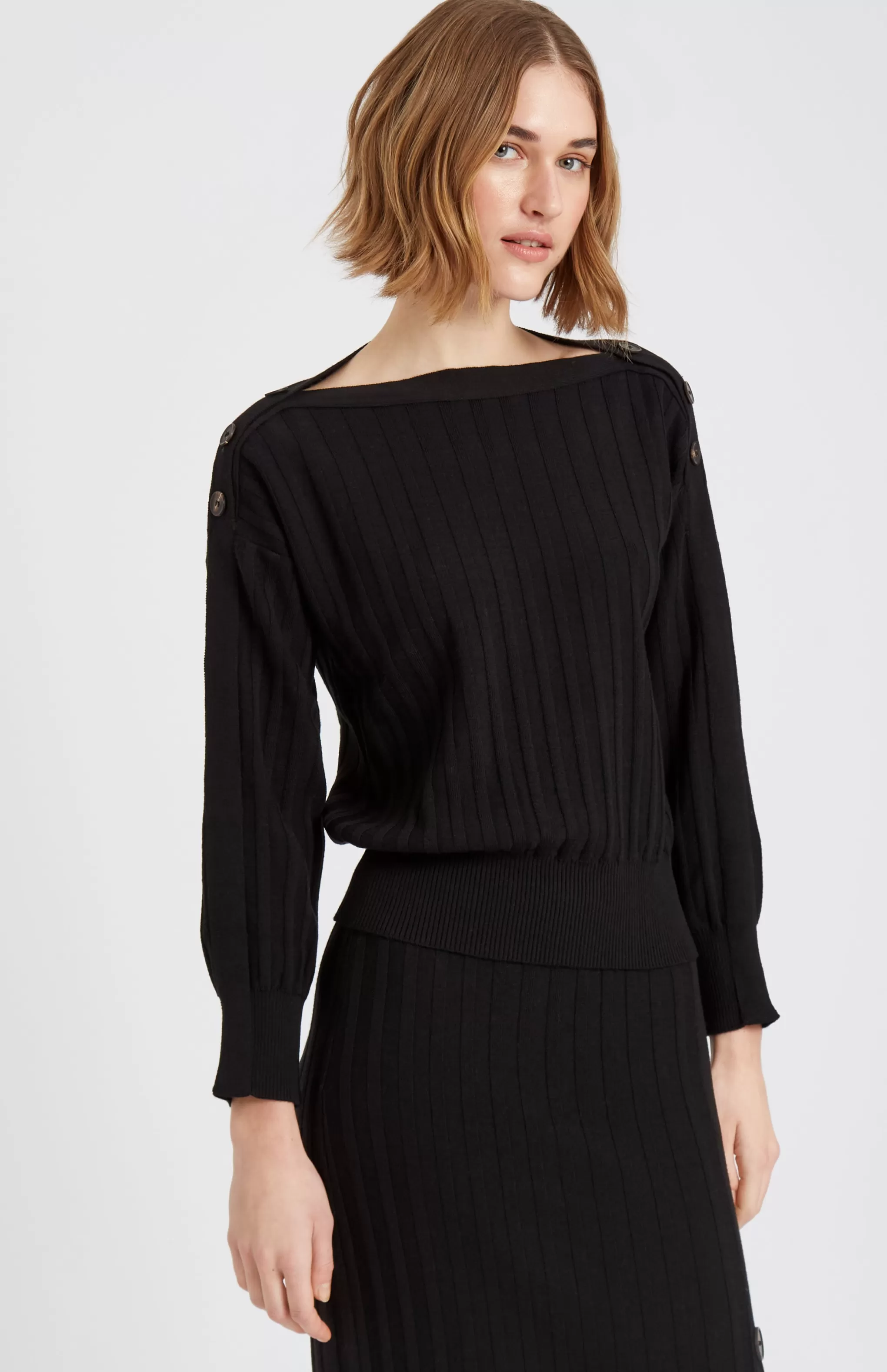 Flash Sale Women's Round Neck Merino Jumper In Black Men/Women Merino